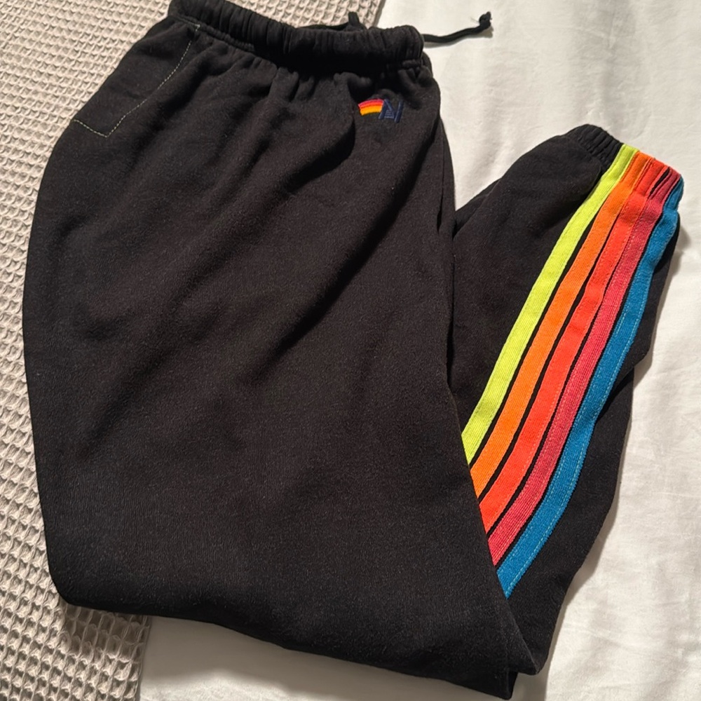 Aviator nation women’s sweatpants/ black with neon- size XS